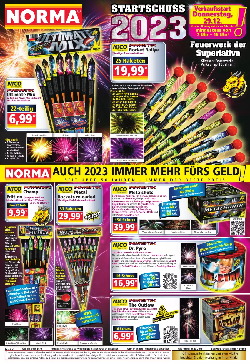 Aktueller Prospekt Norma - Norma - von 27.12.2022 bis 03.01.2023 - strona 9 - produkty: auer, ball, batterie, Bebe, blume, blumen, Blüte, Brokat-kronen, champion, chrysanthemen, deo, eis, elle, ente, gin, Jugendfeuerwerk, Knatterblitze, krone, Kugel, Laufen, Leuchte, perla, Raketen, reis, rel, ring, Rockets, rwe, SANTE, schuhe, Ti, uhr