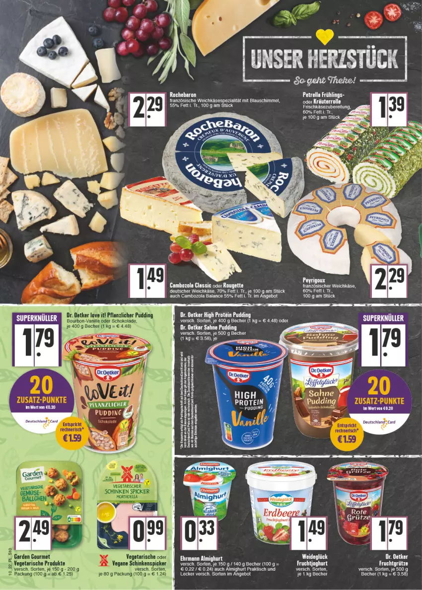 Aktueller Prospekt E Center - Angebote der Woche - von 07.03 bis 12.03.2022 - strona 10 - produkty: almighur, almighurt, angebot, angebotspreis, Becher, cambozola, deutscher weichkäse, eis, französischer weichkäse, frucht, fruchtgrütze, garden gourmet, grütze, Käse, kräuter, LG, oder kräuter, reis, rouge, rougette, Spezi, tee, Ti, tisch, Vegeta, weichkäse