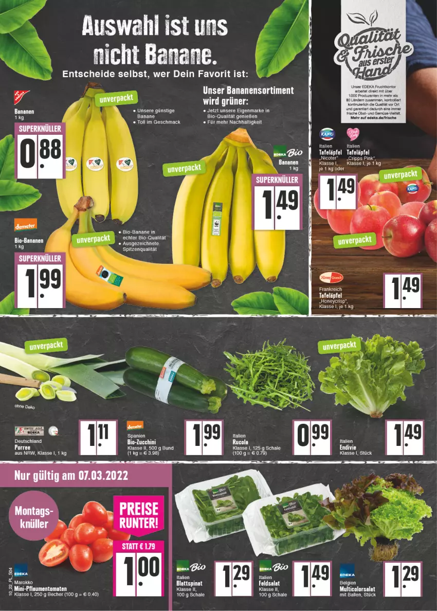 Aktueller Prospekt E Center - Angebote der Woche - von 07.03 bis 12.03.2022 - strona 4 - produkty: ball, banane, bananen, Becher, bio, cola, deka, eis, ente, frucht, LG, mac, obst, pflaume, pflaumen, reis, rucola, salat, Schal, Schale, spitzenqualität, tafeläpfel, Ti, tomate, tomaten, trolli, und gemüse