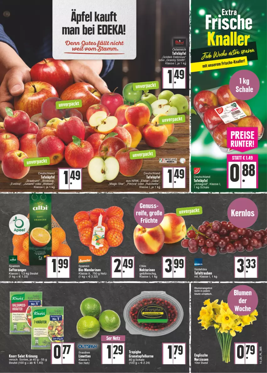 Aktueller Prospekt E Center - Angebote der Woche - von 07.03 bis 12.03.2022 - strona 5 - produkty: angebot, apfel, balsam, balsamico, beutel, bier, bio, blume, blumen, deka, grana, granatapfel, granatapfelkerne, limette, limetten, mandarine, mandarinen, Mett, metten, Narzissen, Nektar, nektarinen, orange, orangen, Rana, Rubin, saft, Saftorangen, Schal, Schale, tafeläpfel, tafeltrauben, trauben