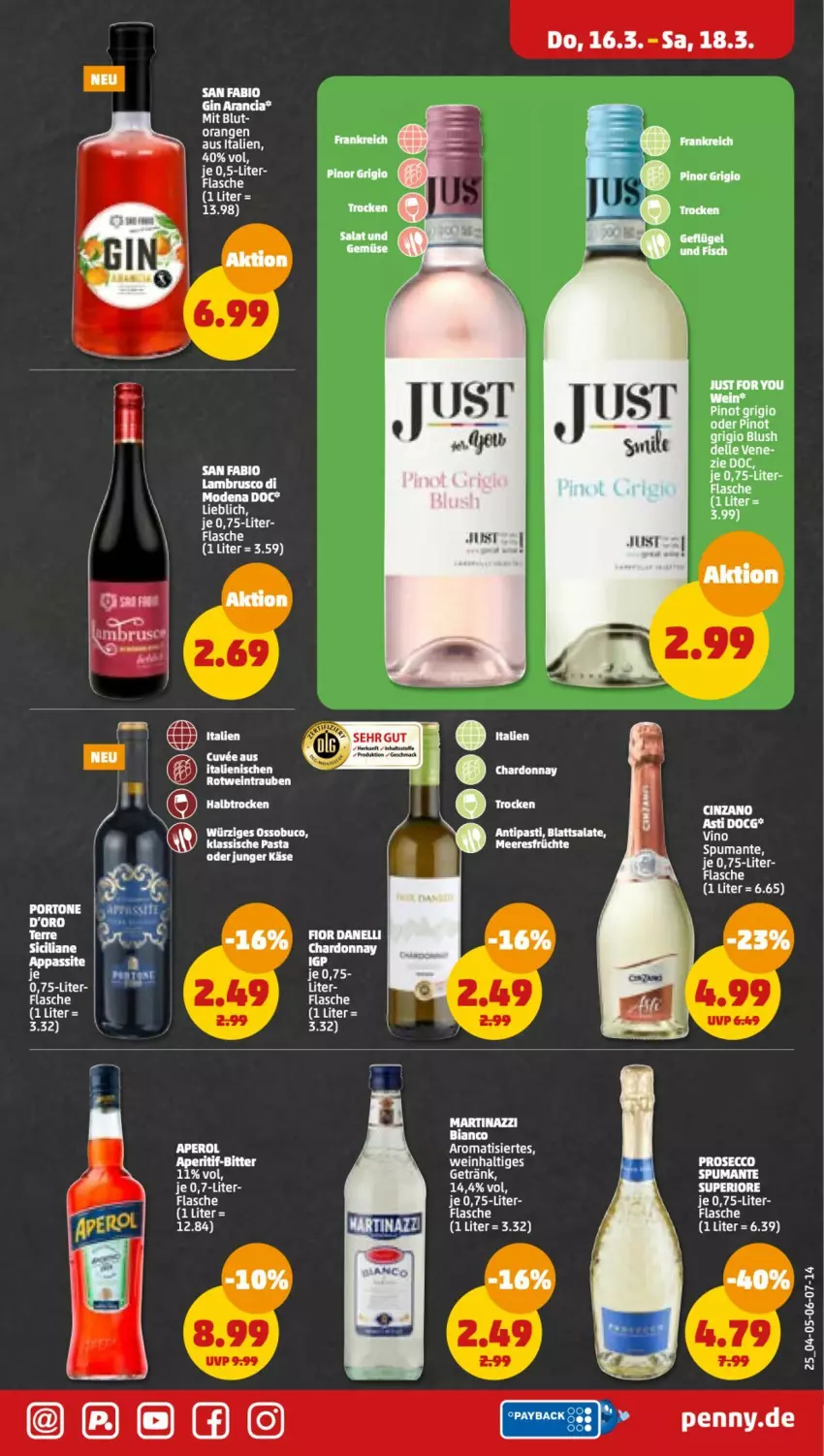 Aktueller Prospekt Penny - Prospekte - von 13.03 bis 18.03.2023 - strona 25 - produkty: asti, bio, ecco, flasche, Käse, Mode, pasta, Pinot, pinot grigio, prosecco, rotwein, tee, Ti, trauben, wein