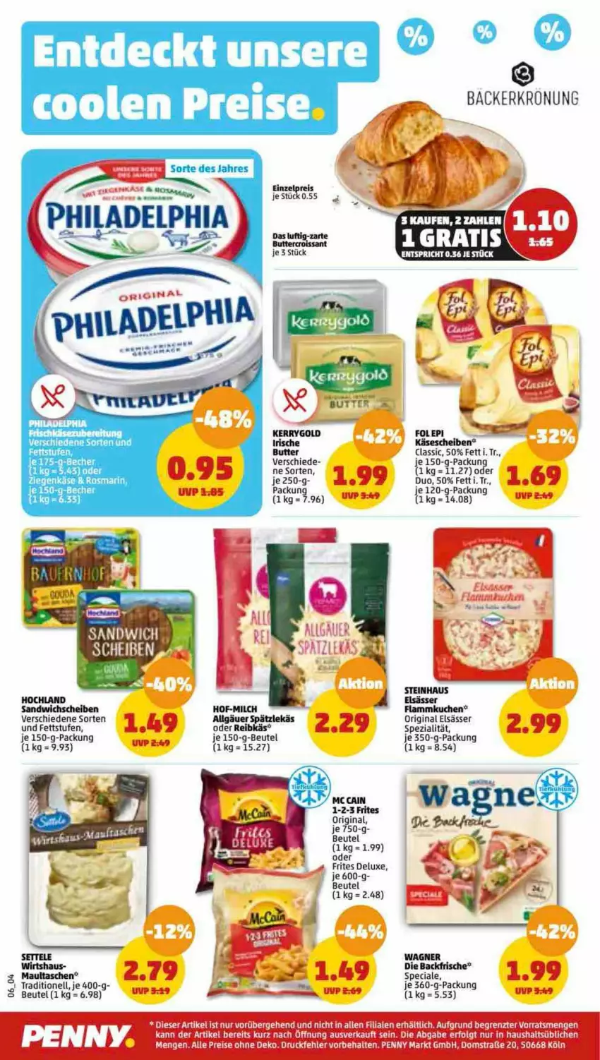 Aktueller Prospekt Penny - Prospekte - von 13.03 bis 18.03.2023 - strona 6 - produkty: Bau, beutel, butter, eier, eis, flammkuchen, gin, hochland, Käse, käsescheiben, kuchen, lamm, LG, maultaschen, mc cain, milch, reis, rosmarin, sandwich, settele, Spezi, steinhaus, Tasche, taschen, Ti, wagner, ziegenkäse