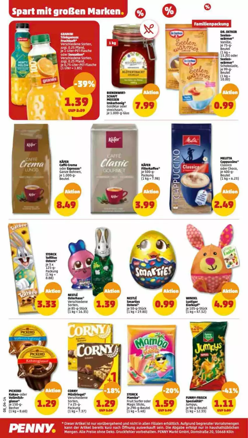 Aktueller Prospekt Penny - Prospekte - von 13.03 bis 18.03.2023 - strona 8 - produkty: ACC, Becher, beutel, bohne, bohnen, caffe, Cap, classico, eier, eis, käfer, Lusti, mam, melitta, schoko, schokolade, Spezi, storck, Streichzart, tee, Ti, toffifee, vanille