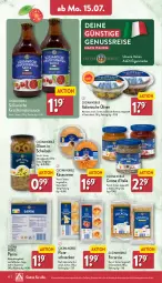 Gazetka promocyjna Aldi Nord - Von Montag - Gazetka - ważna od 20.07 do 20.07.2024 - strona 10 - produkty: ACC, aldi, cin, creme, eis, flasche, Focaccia, gin, Käse, kirsch, nuss, olive, oliven, pizza, reis, sauce, Ti, tomate, tomaten, ZTE