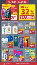 Gazetka promocyjna Aldi Nord - Von Montag - Gazetka - ważna od 20.07 do 20.07.2024 - strona 8 - produkty: aldi, angebot, angebote, blend-a-med, carefree, creme, Discreet, duschdas, duschgel, eis, elle, flasche, fusion5, gillette, gillette venus, mac, mach3, Maske, nivea, pantene, pantene pro-v, Pflegespülung, pro-v, rasierer, reis, shampoo, slip, slipeinlagen, spülung, swirl, teller, Ti, venus, zahncreme