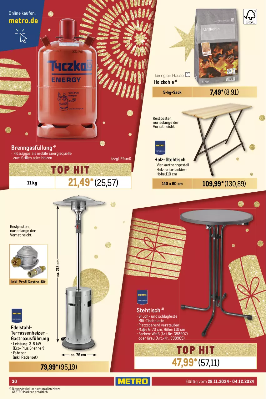 Aktueller Prospekt Metro - GastroJournal - von 22.11 bis 04.12.2024 - strona 30 - produkty: batterie, batterien, Brei, din a4, edelstahl, eis, elle, grill, Holz, holzkohle, HP, lack, latte, messer, Metro, metro gastro, natur, ordner, sac, Ti, tisch, tischplatte