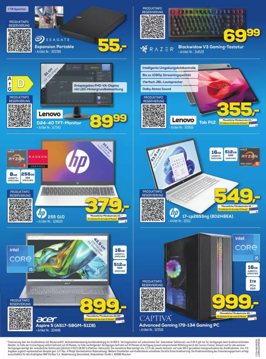 Aktueller Prospekt Euronics - Prospekte - von 23.04 bis 27.04.2024 - strona 7 - produkty: Cap, elle, Gaming PC, lack, lenovo, monitor, Tastatur, Ti