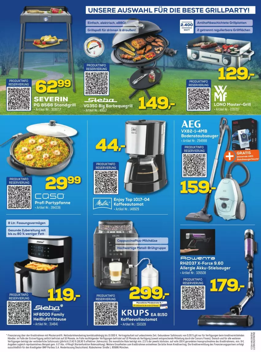 Aktueller Prospekt Euronics - Prospekte - von 23.04 bis 27.04.2024 - strona 9 - produkty: akku, auto, bodenstaubsauger, ente, fritteuse, grill, grillfläche, grillplatte, Heißluftfritteuse, kaffee, kaffeeautomat, kaffeevollautomat, krups, latte, staubsauger, Stielsauger, tee, Ti