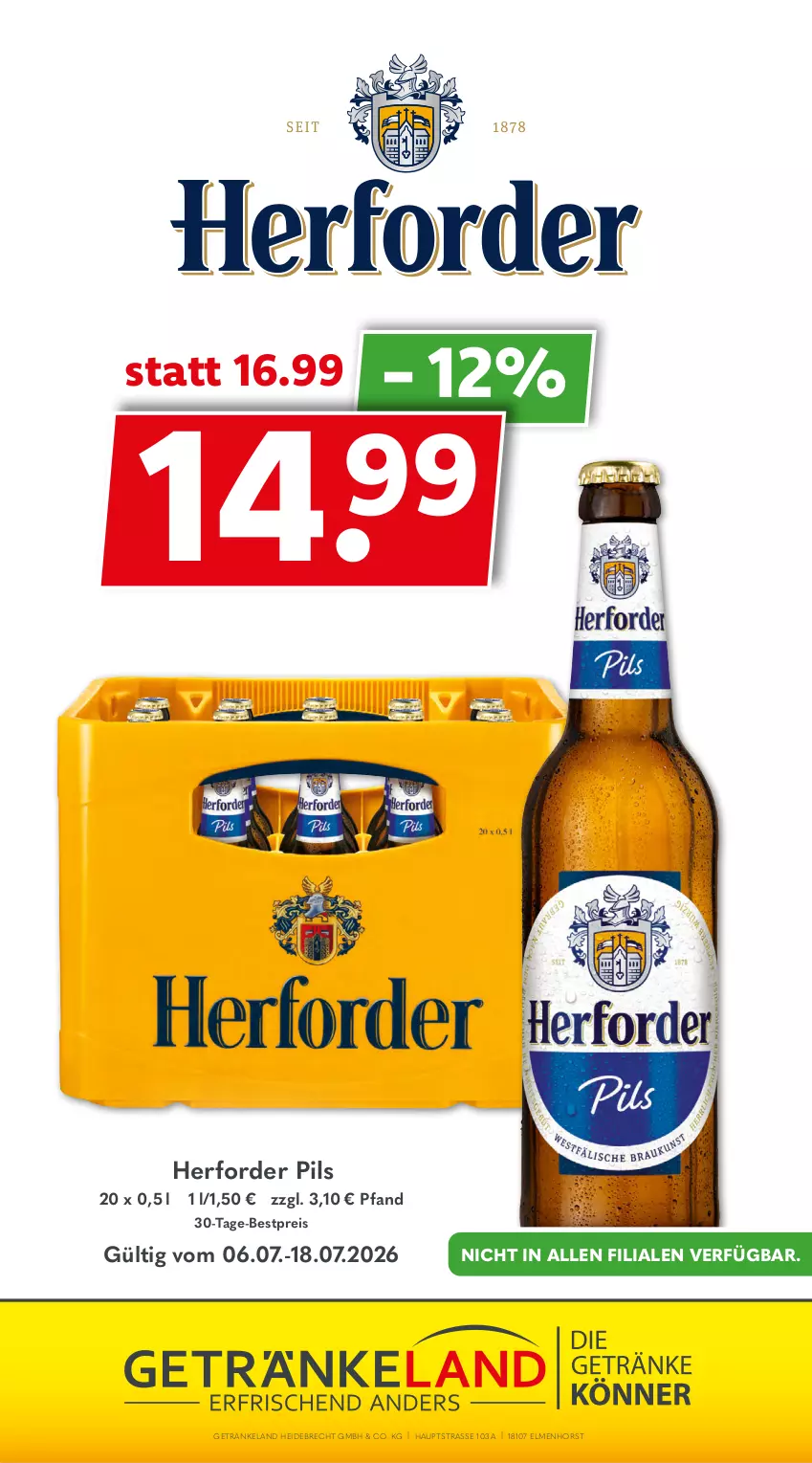 Aktueller Prospekt Getraenkeland - von 06.07 bis 18.07.2026 - strona 11 - produkty: bestpreis, eis, Elan, getränk, getränke, pils, reis, Ti