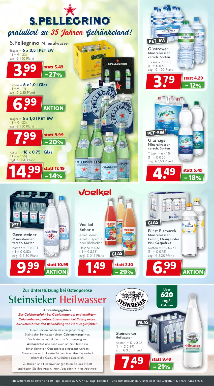 Aktueller Prospekt Getraenkeland - von 06.07 bis 18.07.2026 - strona 8 - produkty: aktionspreis, Alwa, apfel, Apotheke, beere, beeren, bestpreis, bestpreise, bismarck, Calcium, eis, Elan, elle, erde, flasche, gerolsteine, gerolsteiner, getränk, getränke, grapefruit, mineralwasser, natur, orange, reis, rhabarber, schorle, steiner, Steinsieker, Ti, uhr, wasser
