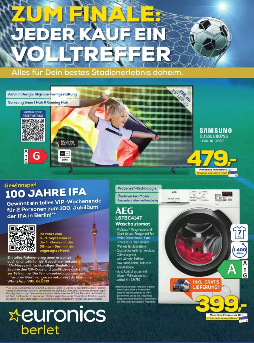 Aktueller Prospekt Euronics - Prospekte - von 08.07 bis 13.07.2024 - strona 1 - produkty: aqua, auto, eis, rosen, rum, Samsung, tee, Ti, trommel