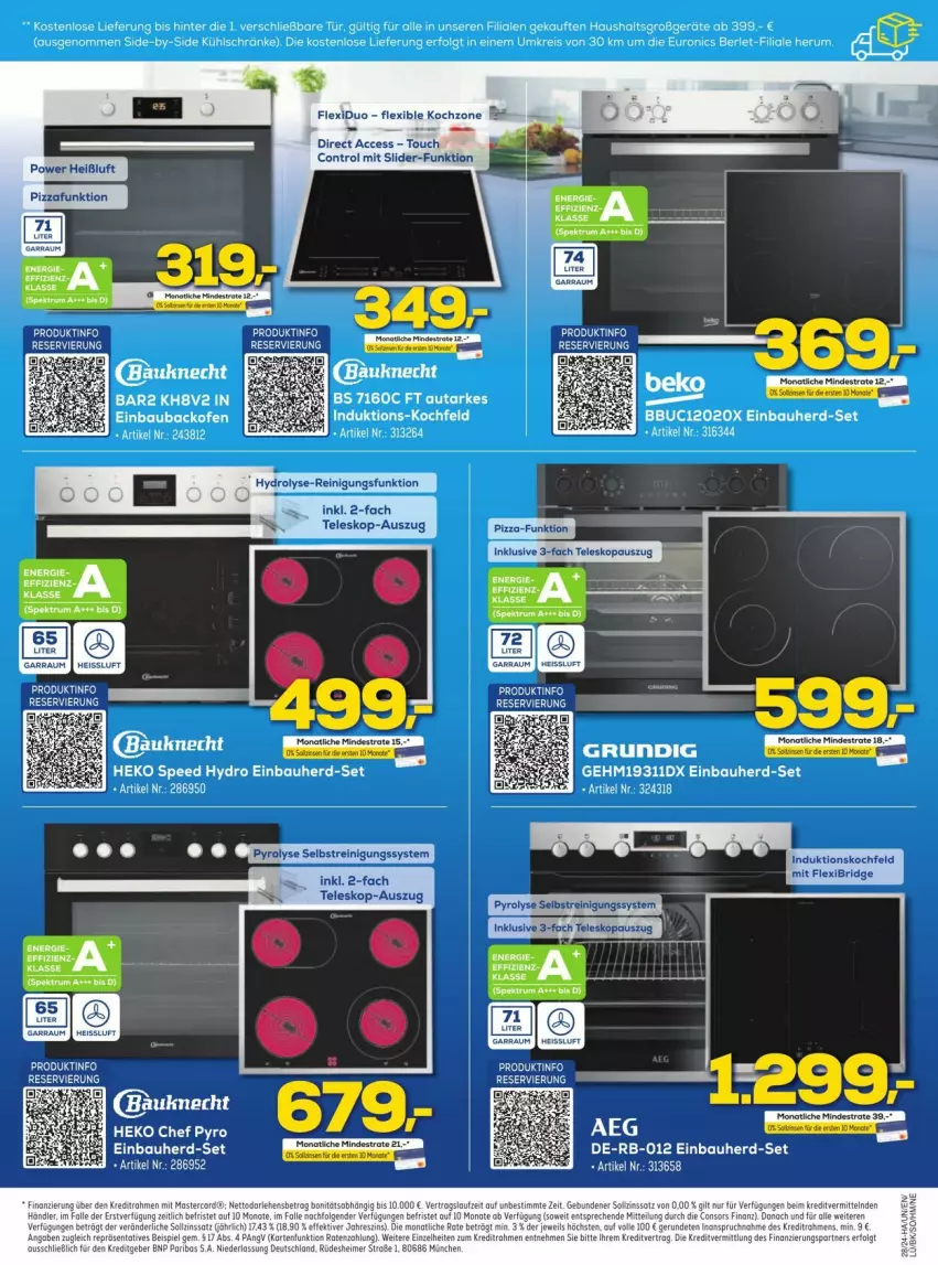 Aktueller Prospekt Euronics - Prospekte - von 08.07 bis 13.07.2024 - strona 15 - produkty: ACC, backofen, Bau, beko, einbaubackofen, einbauherd, einbauherd-set, eis, elle, grundig, induktionskochfeld, kochfeld, LG, Ofen, pizza, Reinigung, reis, rum, tee, Teleskop, Ti