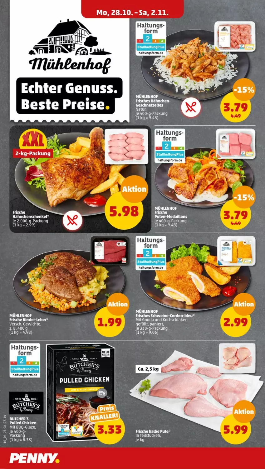 Aktueller Prospekt Penny - Prospekte - von 28.10 bis 02.11.2024 - strona 10 - produkty: eis, gouda, hähnchenschenkel, henkel, medaillons, mit gouda, pute, reis, schenkel, Ti