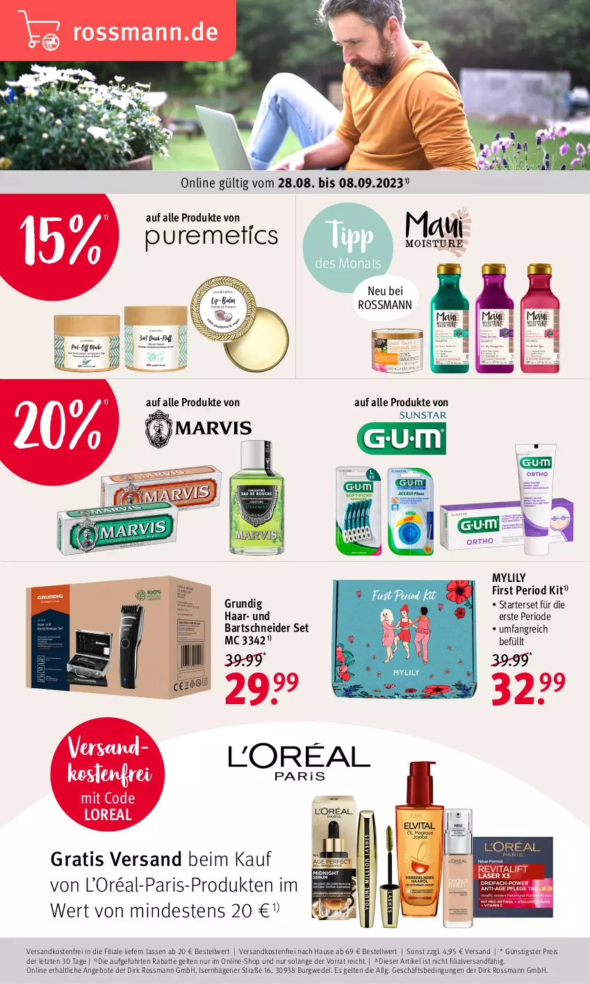 Aktueller Prospekt Rossmann - Prospekte - von 28.08 bis 01.09.2023 - strona 18 - produkty: angebot, angebote, bartschneider, eis, grundig, LG, loreal, ndk, reis, Ti, versandkostenfrei, wedel, ZTE