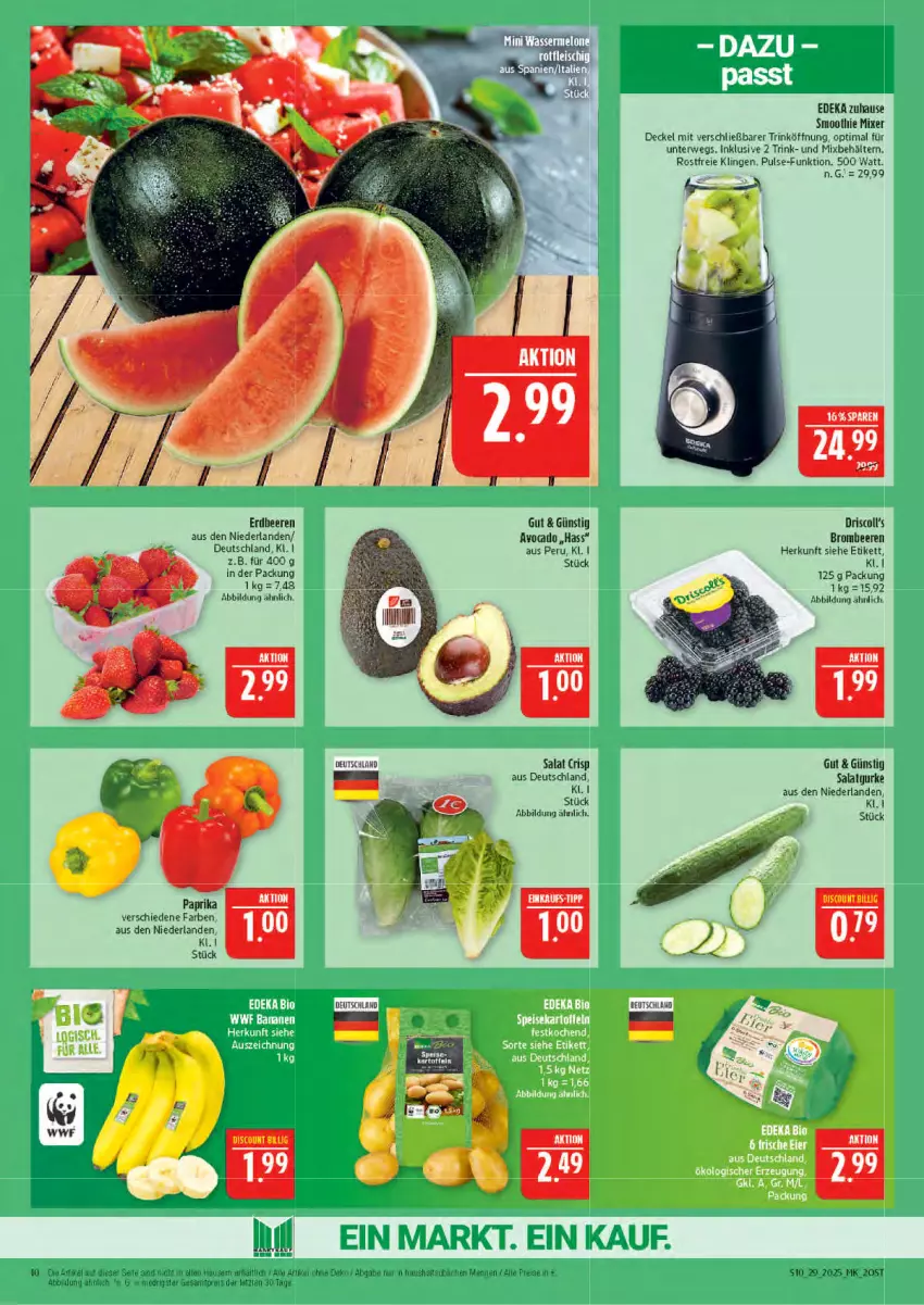Aktueller Prospekt Marktkauf - Prospekt - von 13.07 bis 19.07.2025 - strona 10 - produkty: beere, beeren, Behälter, brombeere, brombeeren, decke, Deckel, deka, discount, eis, erdbeere, erdbeeren, Mixer, paprika, reis, rwe, salat, smoothie, Ti