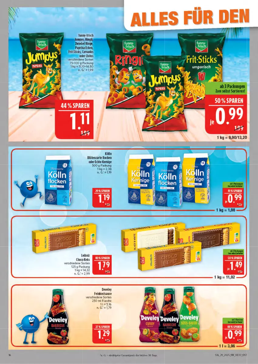 Aktueller Prospekt Marktkauf - Prospekt - von 13.07 bis 19.07.2025 - strona 16 - produkty: Blüte, eis, feinkost, flasche, keks, kölln, leibniz, reis, sauce, ZTE