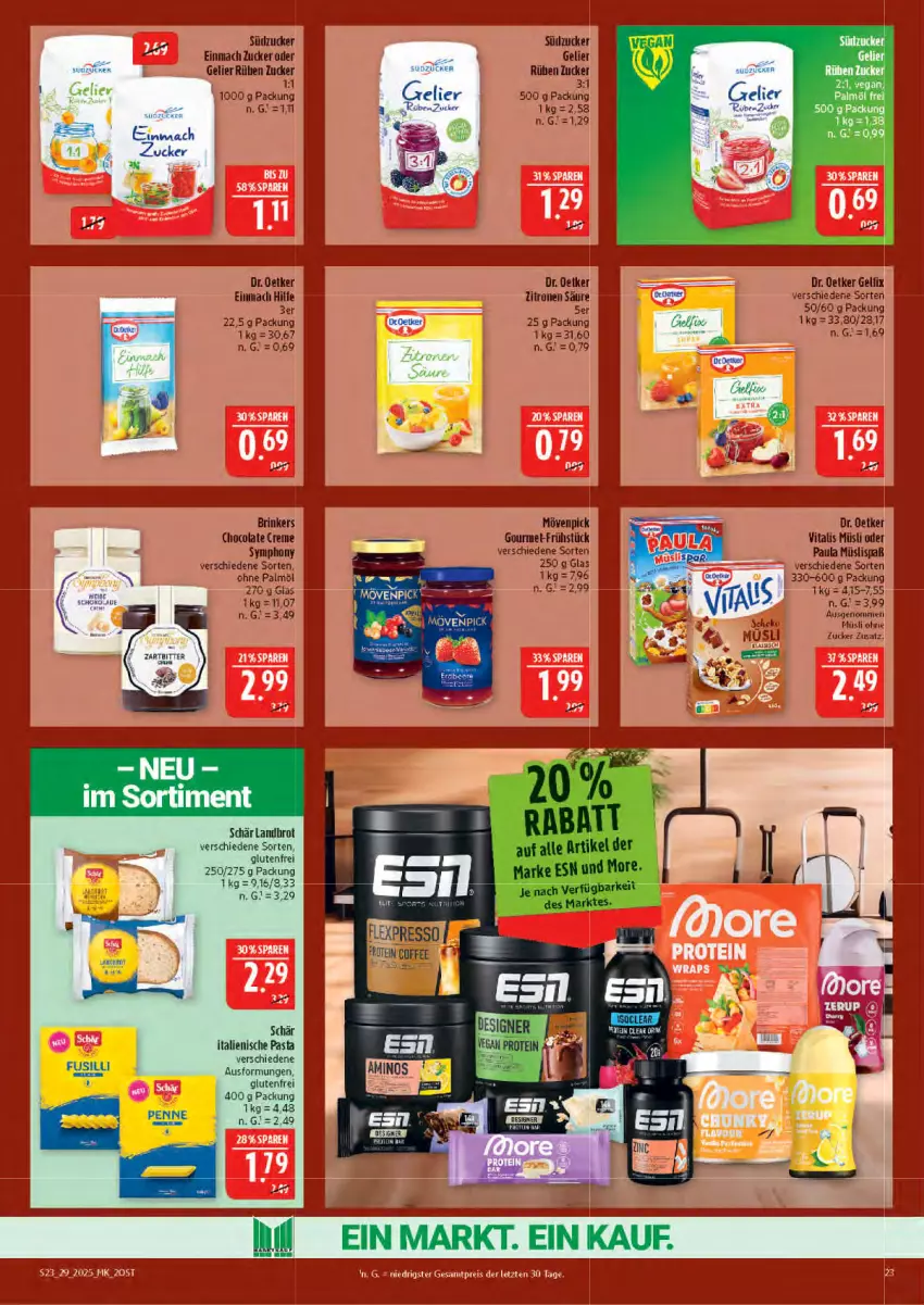 Aktueller Prospekt Marktkauf - Prospekt - von 13.07 bis 19.07.2025 - strona 23 - produkty: Bau, eis, fusilli, italienische pasta, pasta, reis, ZTE, zucker