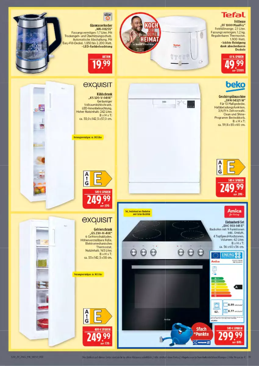 Aktueller Prospekt Marktkauf - Prospekt - von 13.07 bis 19.07.2025 - strona 39 - produkty: auto, backofen, backofen und, Bau, beko, beleuchtung, besteck, decke, Deckel, einbauherd, einbauherd-set, Elektro, fritteuse, gefrierschrank, geschirr, Kocher, korb, kühlschrank, Ofen, Reinigung, Schal, Schrank, schubladen, spee, thermostat, Ti, tisch, überhitzungsschutz, wasser, wasserkocher