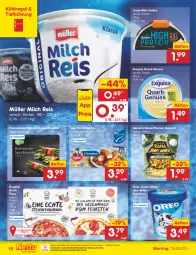 Gazetka promocyjna Netto Marken-Discount - Filial-Angebote - Gazetka - ważna od 20.05 do 20.05.2023 - strona 18 - produkty: Becher, bestpreis, bohne, bohnen, daim, eis, eisbecher, exquisa, fisch, fischstäbchen, giovanni rana, gnocchi, iglo, kitkat, kühlregal, Loose, Mantel, milch, milka, Müller, ndk, nuss, oreo, pfanne, pfannen, pizza, quark, quäse, Rana, regal, reis, Speck, Ti