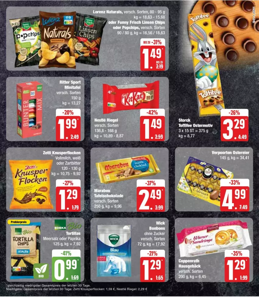 Aktueller Prospekt Edeka - Prospekte - von 11.03 bis 16.03.2024 - strona 15 - produkty: bonbons, deka, eis, Knusperflocken, reis, riegel, Ti, toffifee, tortilla, tortillas, ZTE