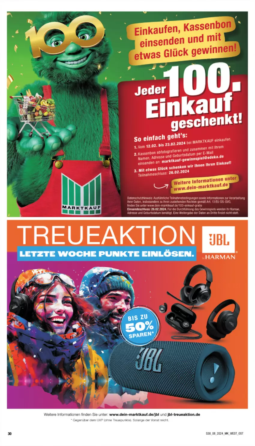 Aktueller Prospekt Marktkauf - Prospekt - von 18.02 bis 24.02.2024 - strona 30 - produkty: deka, harman, jbl, tee, Ti