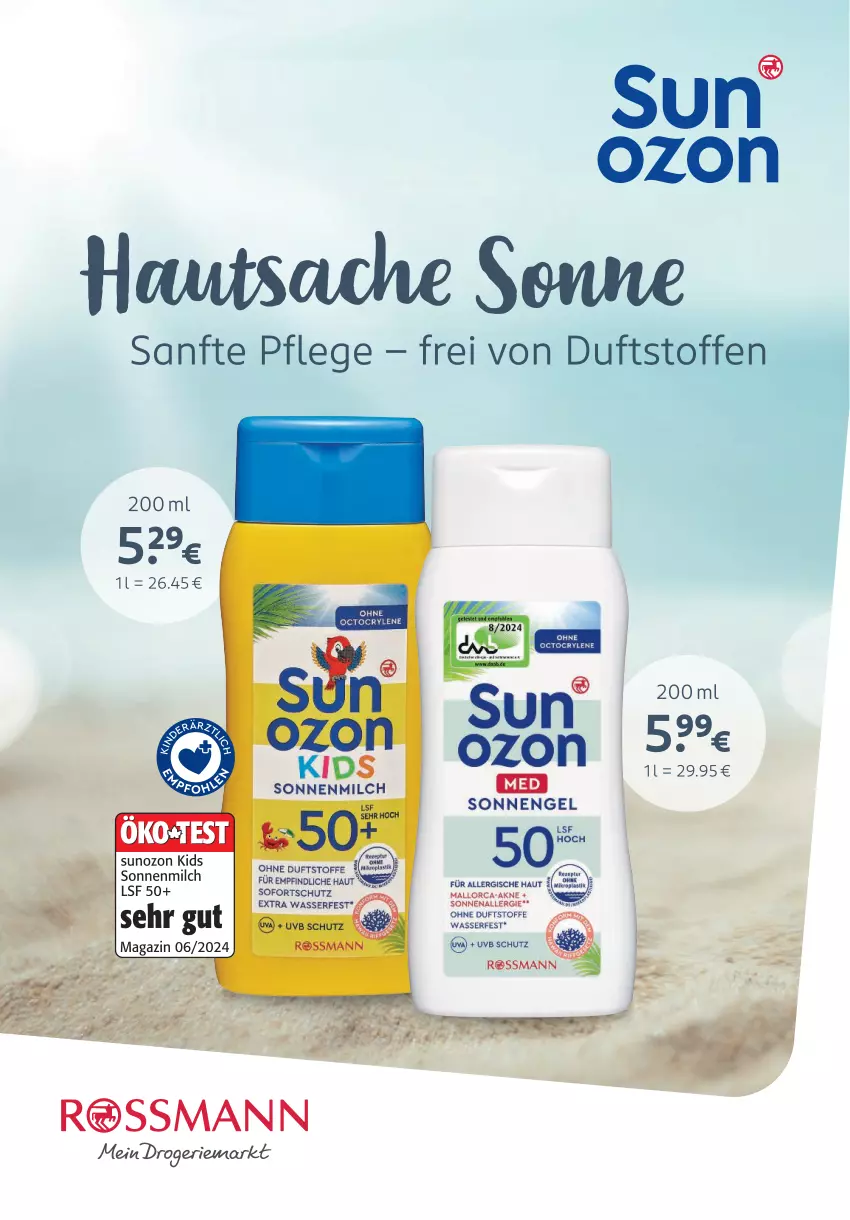 Aktueller Prospekt Rossmann - Prospekte - von 05.05 bis 01.06.2025 - strona 7 - produkty: Engel, milch, sac, sonnenmilch, wasser