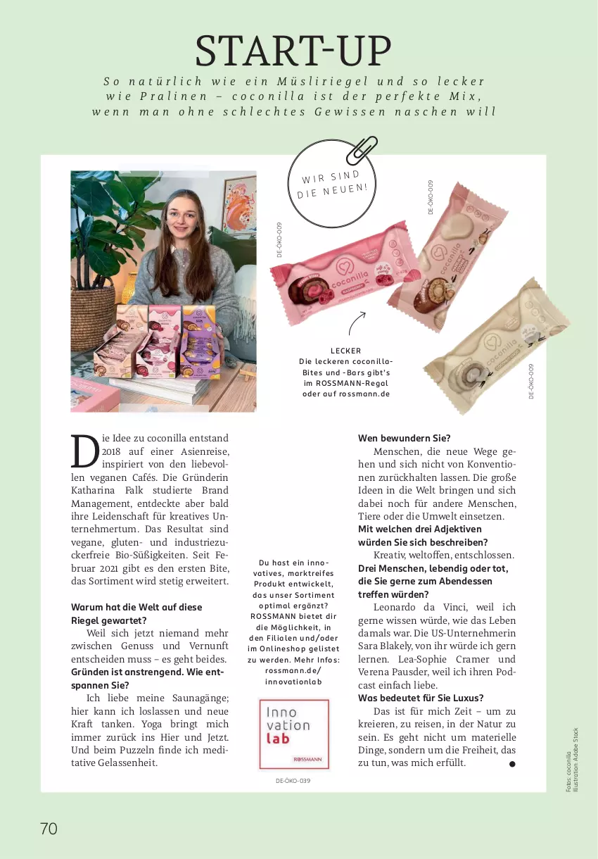 Aktueller Prospekt Rossmann - Prospekte - von 05.05 bis 01.06.2025 - strona 70 - produkty: bio, bites, eier, eis, elle, erde, kraft, leonardo, müsli, Müsliriegel, natur, nuss, pralinen, regal, reis, riegel, ring, rum, rwe, Ti, Tiere, WICK, Yo, zucker