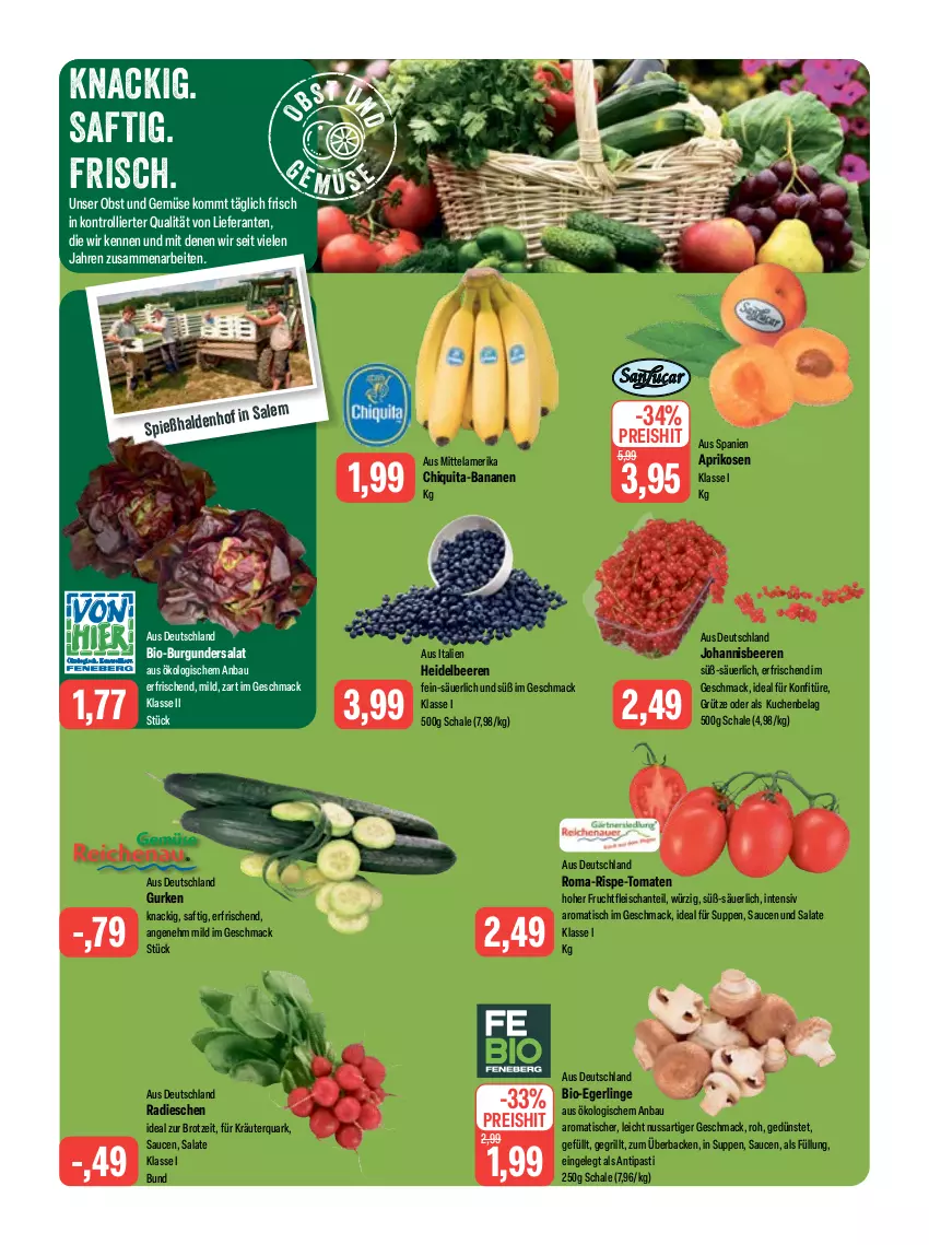 Aktueller Prospekt Feneberg - Prospekte - von 06.07 bis 08.07.2023 - strona 6 - produkty: antipasti, aprikose, aprikosen, asti, banane, bananen, Bau, beere, beeren, bio, brot, burgunder, chiquita, eis, fleisch, frucht, fruchtfleisch, grill, grütze, gurke, gurken, heidelbeere, heidelbeeren, johannisbeere, Johannisbeeren, konfitüre, kräuter, kuchen, mac, nuss, obst, Obst und Gemüse, quark, radieschen, reis, saft, salat, salate, sauce, saucen, Schal, Schale, suppe, suppen, Ti, tisch, tomate, tomaten, trolli, und gemüse