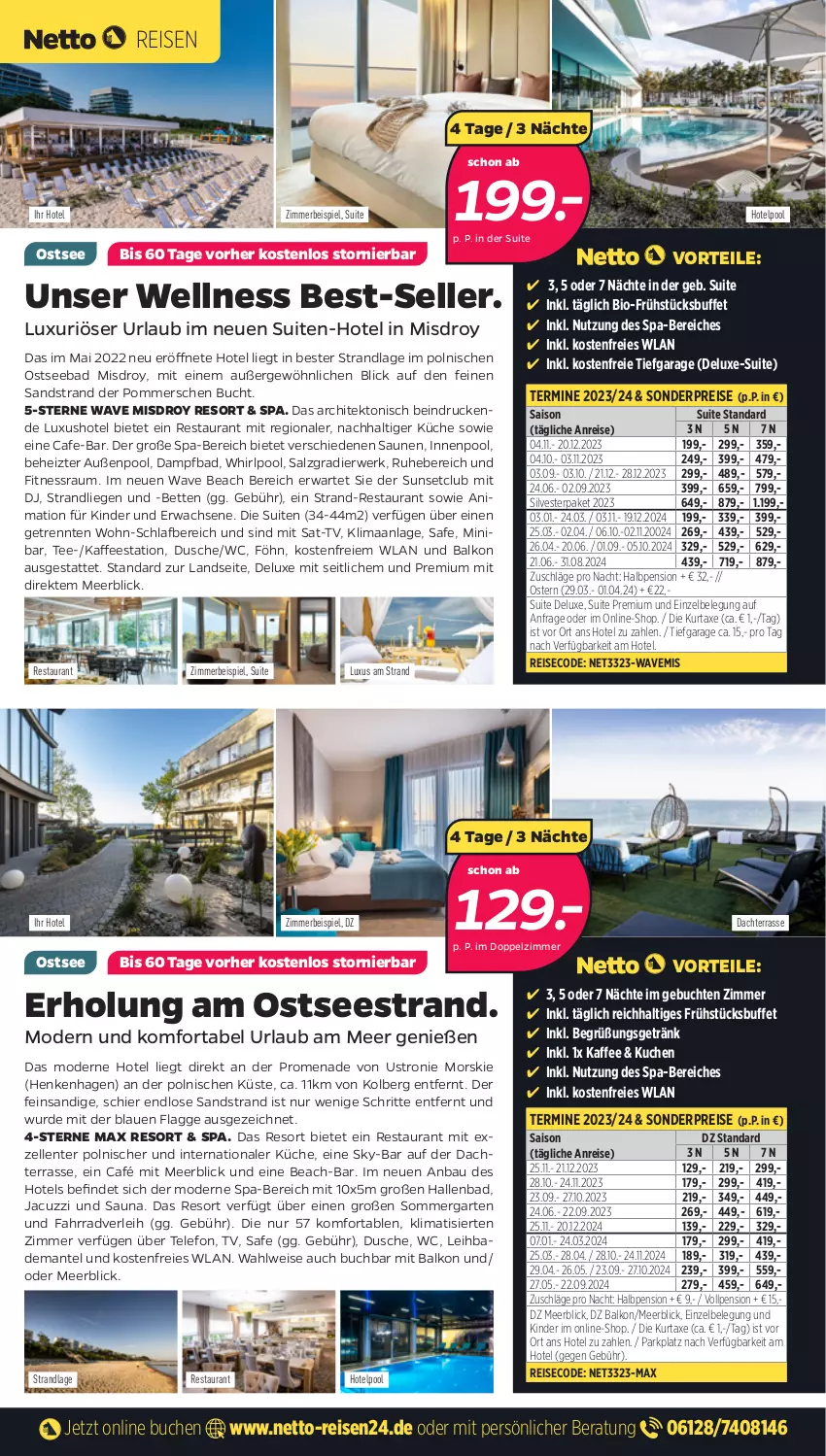 Aktueller Prospekt Netto - Woche 33 - von 14.08 bis 20.08.2023 - strona 2 - produkty: axe, Bad, Bademantel, Bau, bett, Betten, bio, buch, dusche, eis, elle, ente, Fahrrad, Garten, getränk, innenpool, kaffee, Kinder, küche, kuchen, kurtaxe, Liege, Mantel, Mode, Pommersche, pool, reis, rwe, salz, tee, telefon, Ti, Whirlpool, zimmerbeispiel, ZTE