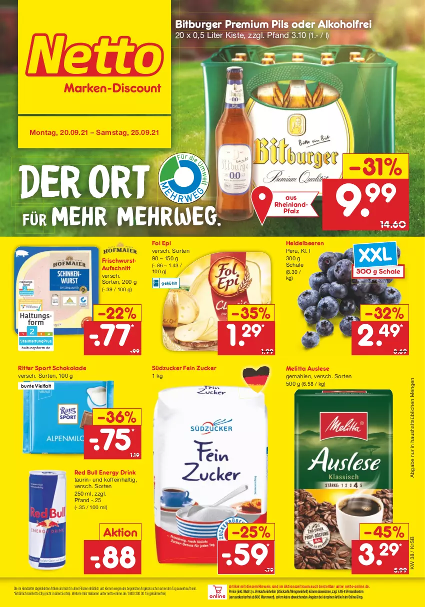 Aktueller Prospekt Netto Marken-Discount - Filial Angebote - von 20.09 bis 25.09.2021 - strona 1