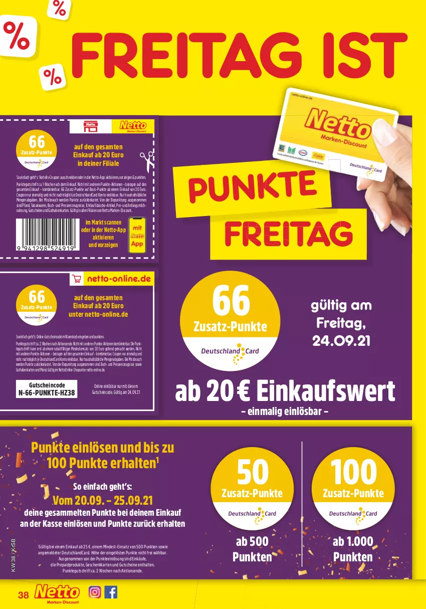 Aktueller Prospekt Netto Marken-Discount - Filial Angebote - von 20.09 bis 25.09.2021 - strona 38