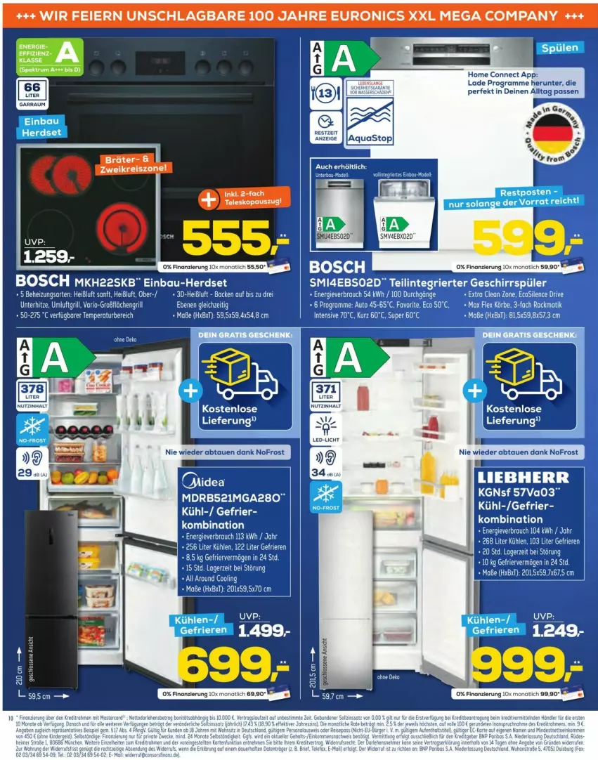 Aktueller Prospekt Euronics - Prospekte - von 01.10 bis 07.10.2025 - strona 10 - produkty: Bau, bett, bosch, boss, Brei, eier, einbau-herdset, eis, euronics xxl, grill, herdset, led-licht, liebherr, reis, rum, Spektrum, Teleskop, Ti