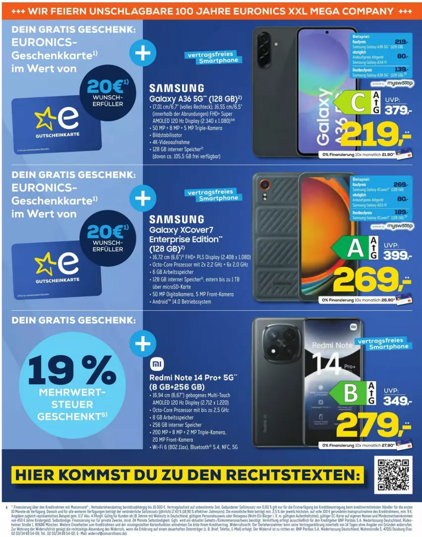 Aktueller Prospekt Euronics - Prospekte - von 01.10 bis 07.10.2025 - strona 4 - produkty: Betriebssystem, digitalkamera, eier, eis, ente, gutschein, kamera, reis, Samsung, smartphone, Ti