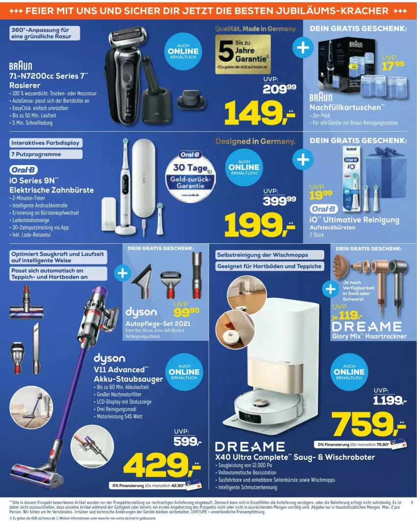 Aktueller Prospekt Euronics - Prospekte - von 01.10 bis 07.10.2025 - strona 9 - produkty: akku, Akku-Staubsauger, auto, bürste, bürsten, eier, eis, elektrische zahnbürste, ente, Intel, Jubiläums, kracher, kraft, rasierer, Reinigung, reis, staubsauger, teppich, teppiche, Ti, tisch, wasser, Wischmopp, zahnbürste