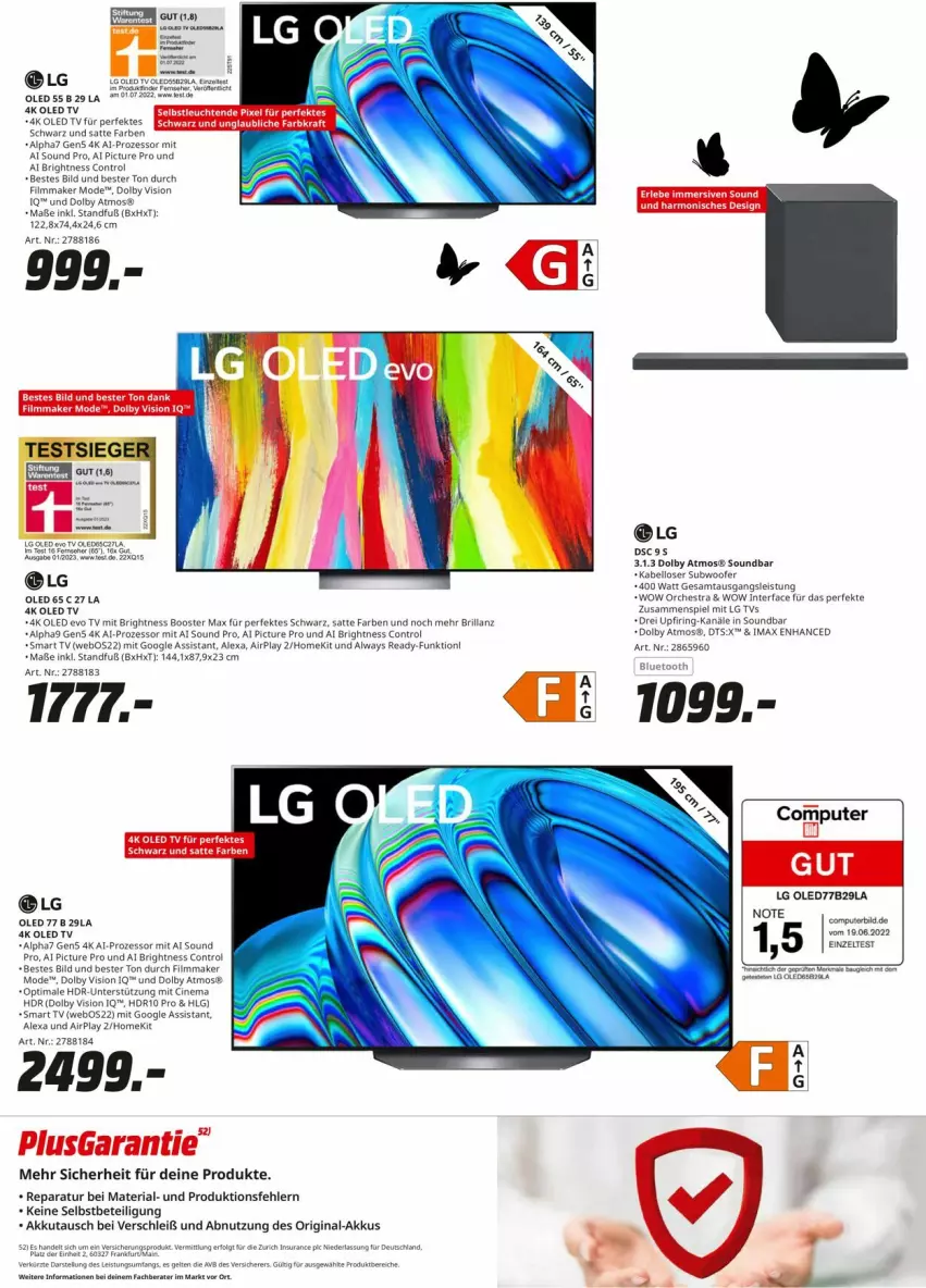 Aktueller Prospekt Media Markt - Prospekte - von 24.04 bis 29.04.2023 - strona 3 - produkty: akku, alexa, Alwa, Always, cin, computer, Dany, eis, gin, kraft, led tv, leds, LG, Mode, oled tv, pute, Ria, ring, smart tv, soundbar, Ti