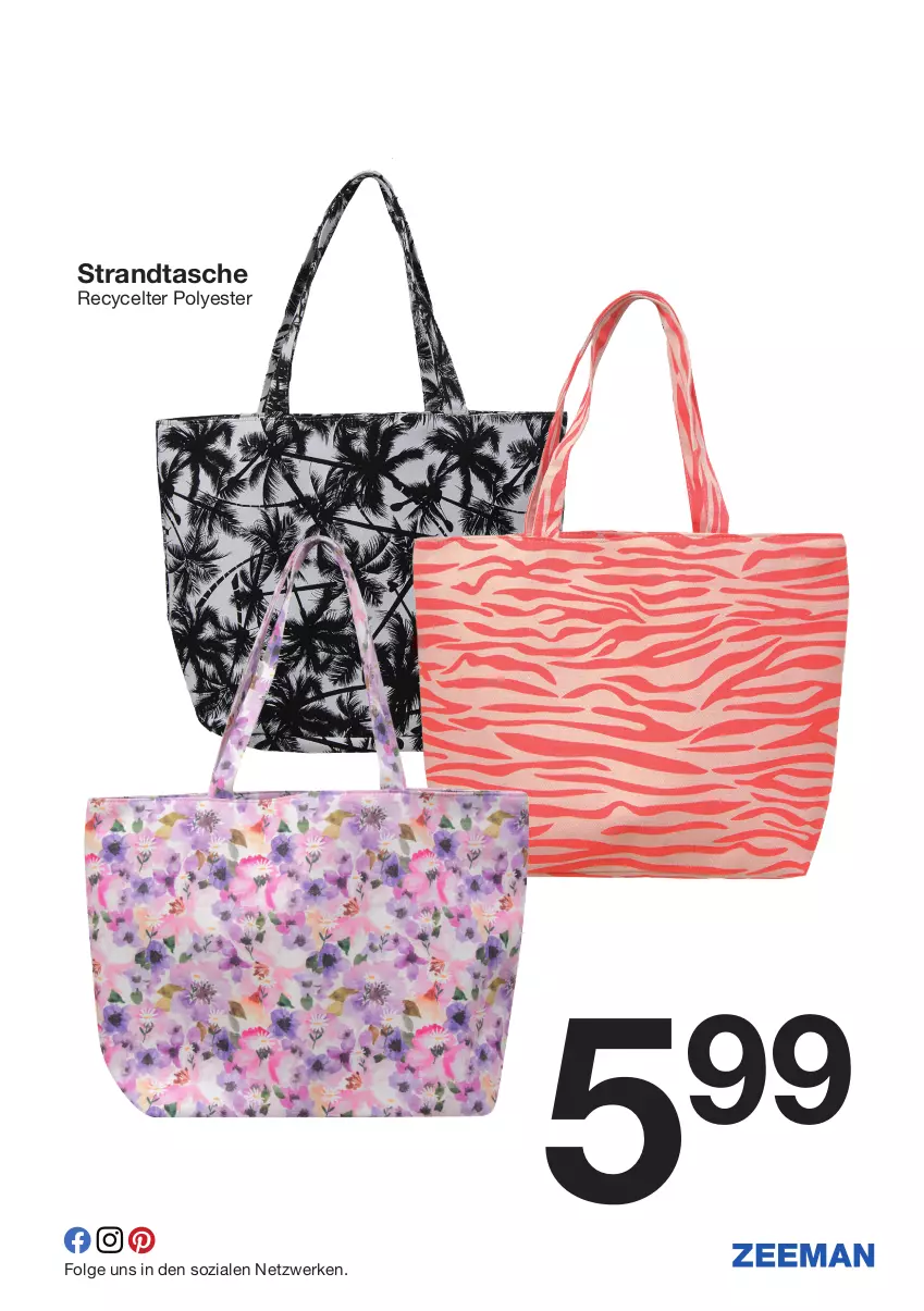 Aktueller Prospekt Zeeman - Prospekte - von 11.05 bis 17.05.2024 - strona 11 - produkty: LG, strandtasche, Tasche