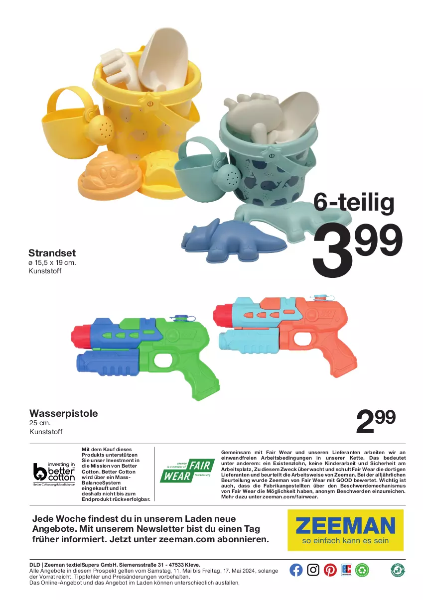 Aktueller Prospekt Zeeman - Prospekte - von 11.05 bis 17.05.2024 - strona 12 - produkty: angebot, angebote, bett, eis, erde, Kette, Kinder, LG, reis, rwe, siemens, Ti, wasser, wasserpistole, weck