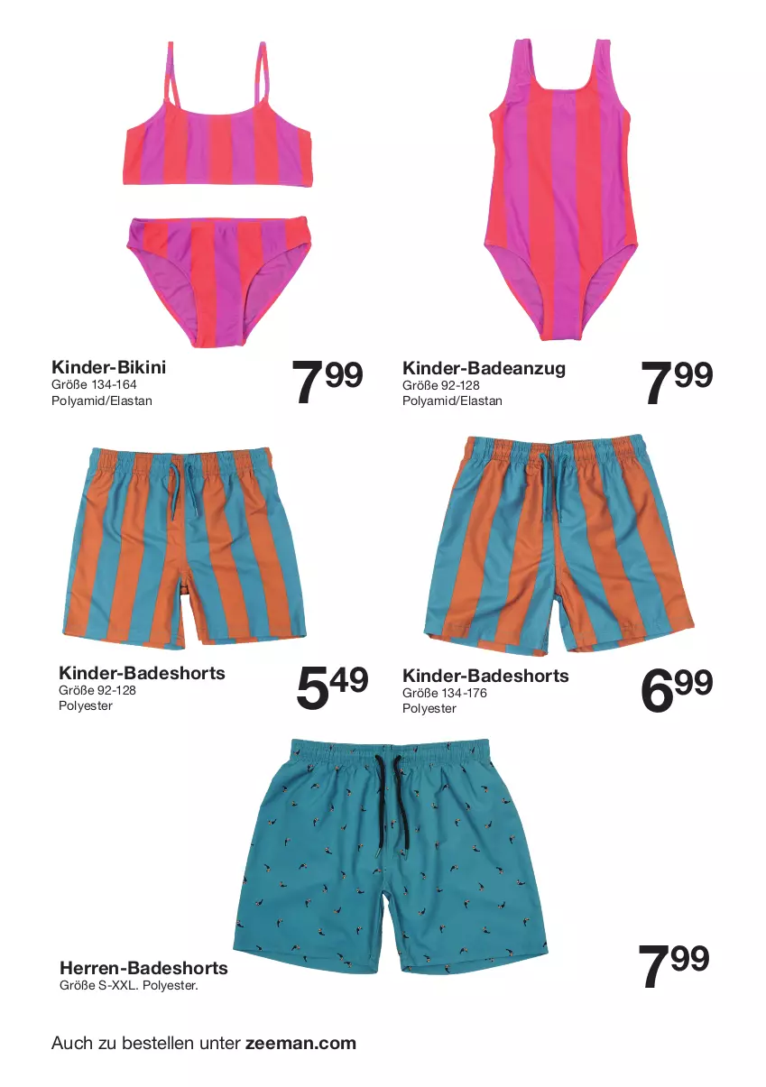 Aktueller Prospekt Zeeman - Prospekte - von 11.05 bis 17.05.2024 - strona 5 - produkty: Anzug, Bad, badeanzug, badeshorts, bikini, elle, Kinder, shorts