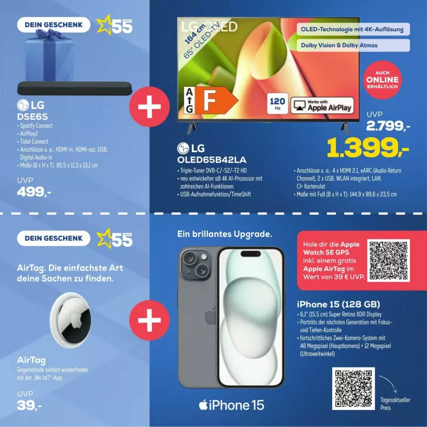 Aktueller Prospekt Euronics - Prospekte - von 25.09 bis 08.10.2024 - strona 10 - produkty: eis, HDMI, iphone, LG, reis, sac, Ti, usb