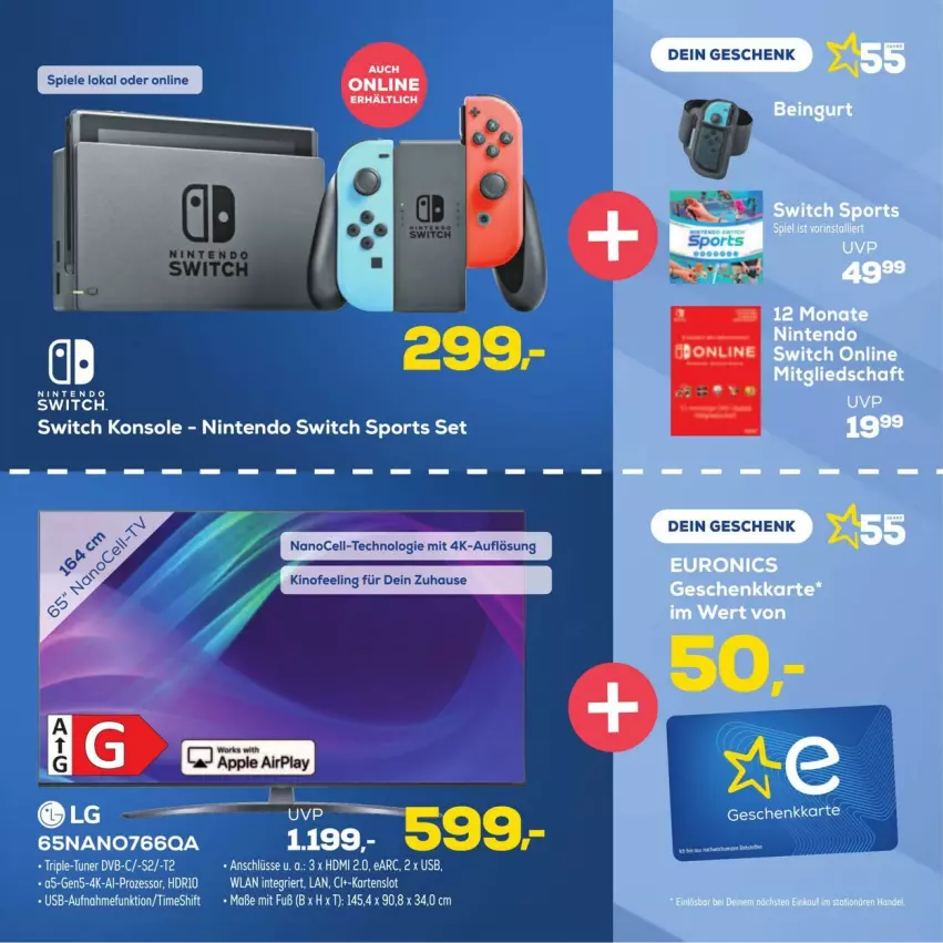 Aktueller Prospekt Euronics - Prospekte - von 25.09 bis 08.10.2024 - strona 17 - produkty: HDMI, nintendo, Nintendo Switch, Spiele, Sport, Ti, usb