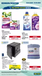 Gazetka promocyjna Metro - Wochen-Angebote Gastro - Gazetka - ważna od 03.05 do 03.05.2025 - strona 15 - produkty: ananas, angebot, ariel, Bau, baumwolle, Behälter, bier, chardonnay, eis, erdinger, Fernet, fernet branca, flasche, früchte, früchten, getränk, getränke, grand sud, lebensmittel, lenor, lenor weichspüler, Metro, metro gastro, Palette, papier, Pods, reis, smirnoff, Ti, tiefpreis, tisch, tücher, vodka, vollwaschmittel, waschmittel, weck, weichspüler, wolle
