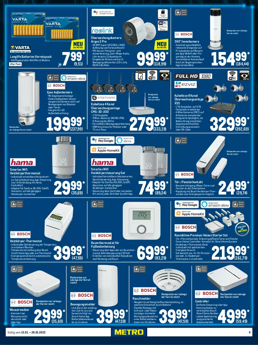 Aktueller Prospekt Metro - Technik Spezial - von 13.01 bis 26.01.2022 - strona 9 - produkty: adapter, akku, auer, aust, auto, batterie, batterien, Bau, beleuchtung, bosch, elle, ente, fenster, festplatte, hama, HDMI, Intel, kamera, Kameras, latte, led-licht, longlife, Maus, monitor, Rauch, rel, Roller, rwe, smartphone, thermostat, Ti, Tiere, tisch, wasser, WICK