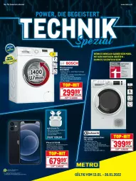 Gazetka promocyjna Metro - Technik Spezial - Gazetka - ważna od 26.01 do 26.01.2022 - strona 1 - produkty: Apple, Apple AirPods, Apple AirPods Pro, auer, auto, Betriebssystem, bio, eis, elle, frontkamera, gefu, iphone, IPhone 12, jeans, kamera, kleid, Kleidung, Metro, Pods, Reinigung, reis, spee, teller, Ti, Trockner, wärmepumpentrockner, wasser