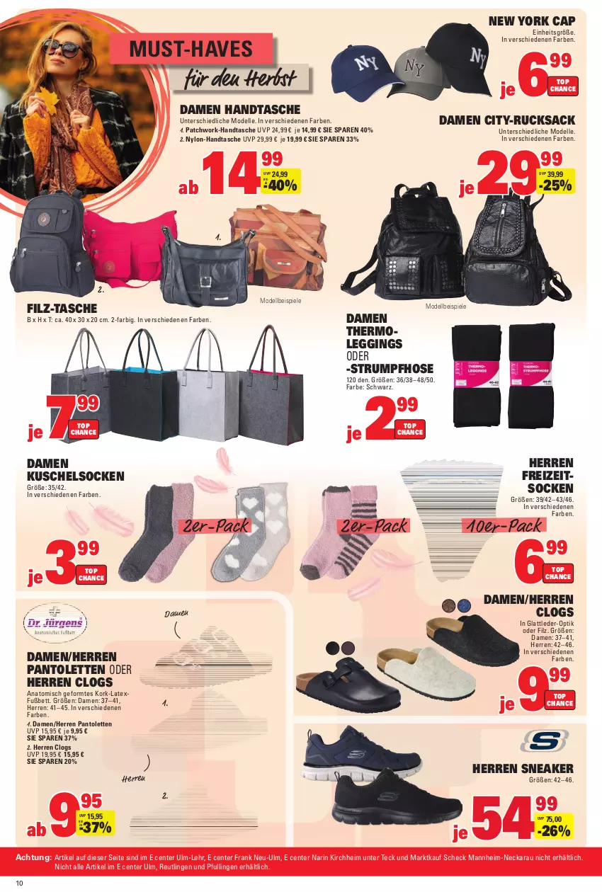 Aktueller Prospekt E Center - Angebote der Woche - von 25.09 bis 30.09.2023 - strona 48 - produkty: bett, Cap, Clogs, dell, eis, elle, ente, Freizeitsocken, gin, Handtasche, hose, Kuschelsocken, leggings, Mode, pantolette, pantoletten, rucksack, rum, sac, sneaker, socken, Spiele, Strumpfhose, Tasche, Thermoleggings, Ti, Yo