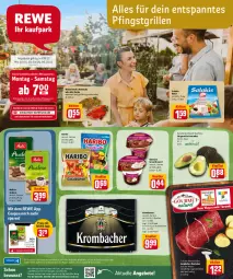 Gazetka promocyjna Rewe - REWE Ihr Kaufpark - Gazetka - ważna od 04.06 do 04.06.2022 - strona 1 - produkty: angebot, angebote, avocado, avocados, coupon, dessert, ehrmann, Ehrmann Grand Dessert, eis, elle, erde, grill, haribo, Heu, jungbullen, krombache, krombacher, melitta, Nackensteak, nackensteaks, natur, reis, rouladen, rum, saft, salakis, schnitten, steak, steaks, Ti, tuc, uhr