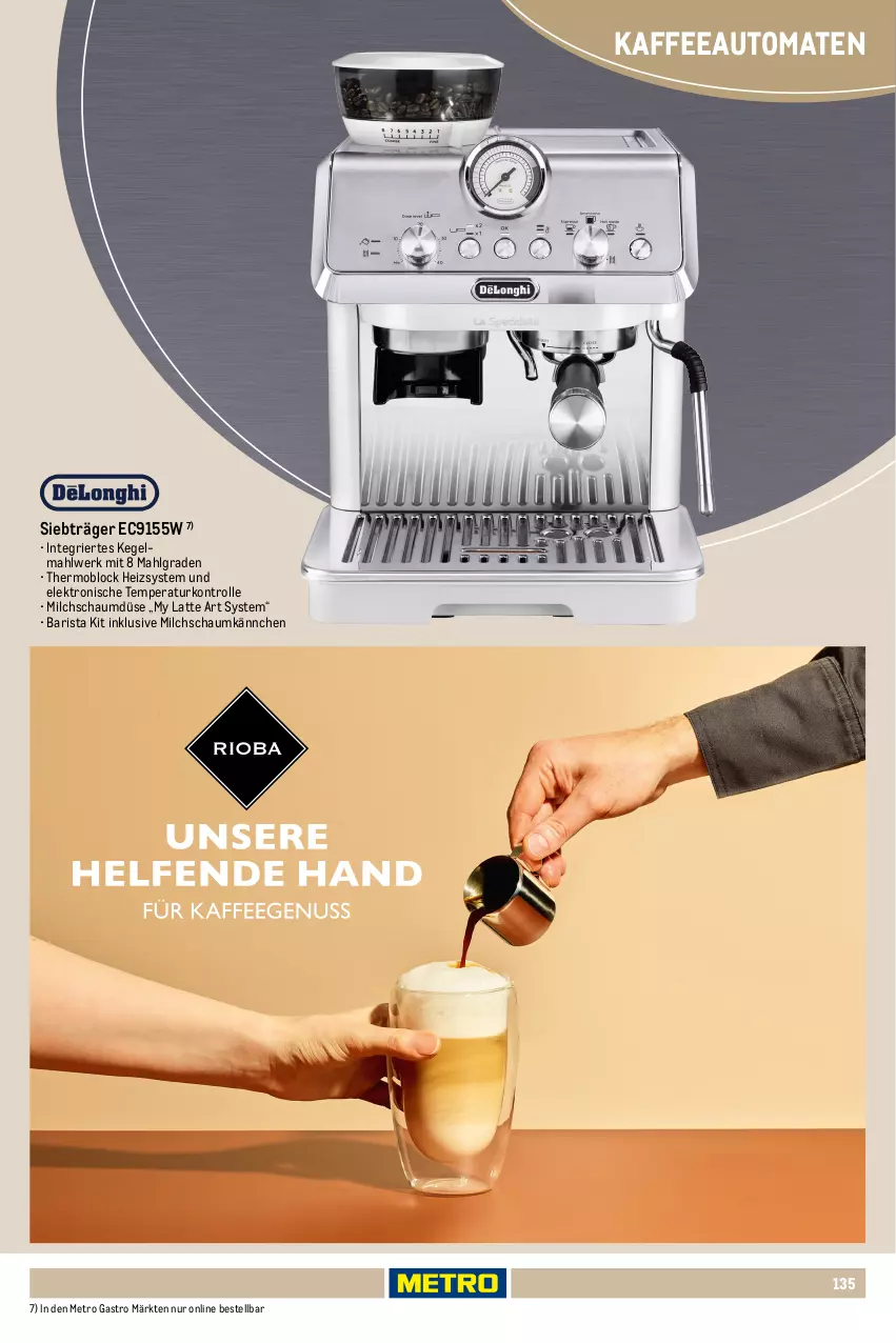 Aktueller Prospekt Metro - Non Food Sortiment - von 01.10.2025 bis 09.06.2026 - strona 135 - produkty: auto, Elektro, espresso, kaffee, kaffeeautomat, latte, LG, Metro, metro gastro, milch, milchaufschäumer, nespresso, senf, tasse, Ti, tomate, tomaten
