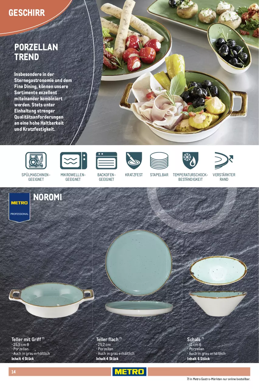 Aktueller Prospekt Metro - Non Food Sortiment - von 01.10.2025 bis 09.06.2026 - strona 14 - produkty: backofen, dessert, Dessertteller, elle, ente, erde, geschirr, latte, Metro, metro gastro, mikrowelle, Ofen, pasta, pizza, Schal, Schale, spülmaschinen, Tapas, teller, Ti