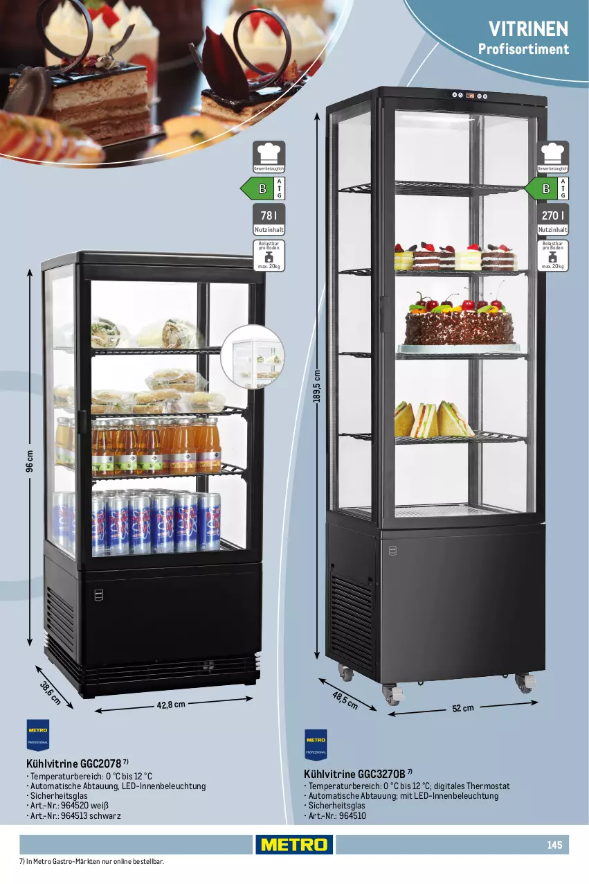 Aktueller Prospekt Metro - Non Food Sortiment - von 01.10.2025 bis 09.06.2026 - strona 145 - produkty: auto, beleuchtung, kuchen, led-beleuchtung, Metro, metro gastro, thermostat, Ti, tisch, ventilator, vitrine