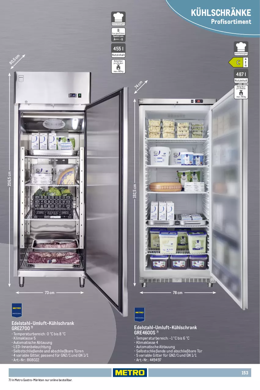 Aktueller Prospekt Metro - Non Food Sortiment - von 01.10.2025 bis 09.06.2026 - strona 153 - produkty: auto, beleuchtung, edelstahl, kühlschrank, Metro, metro gastro, Ria, rum, Schrank, Spektrum, Ti, tisch