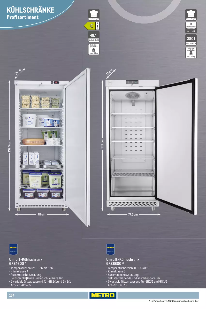 Aktueller Prospekt Metro - Non Food Sortiment - von 01.10.2025 bis 09.06.2026 - strona 154 - produkty: auto, beleuchtung, kühlschrank, Metro, metro gastro, Ria, rum, Schrank, Spektrum, Ti, tisch